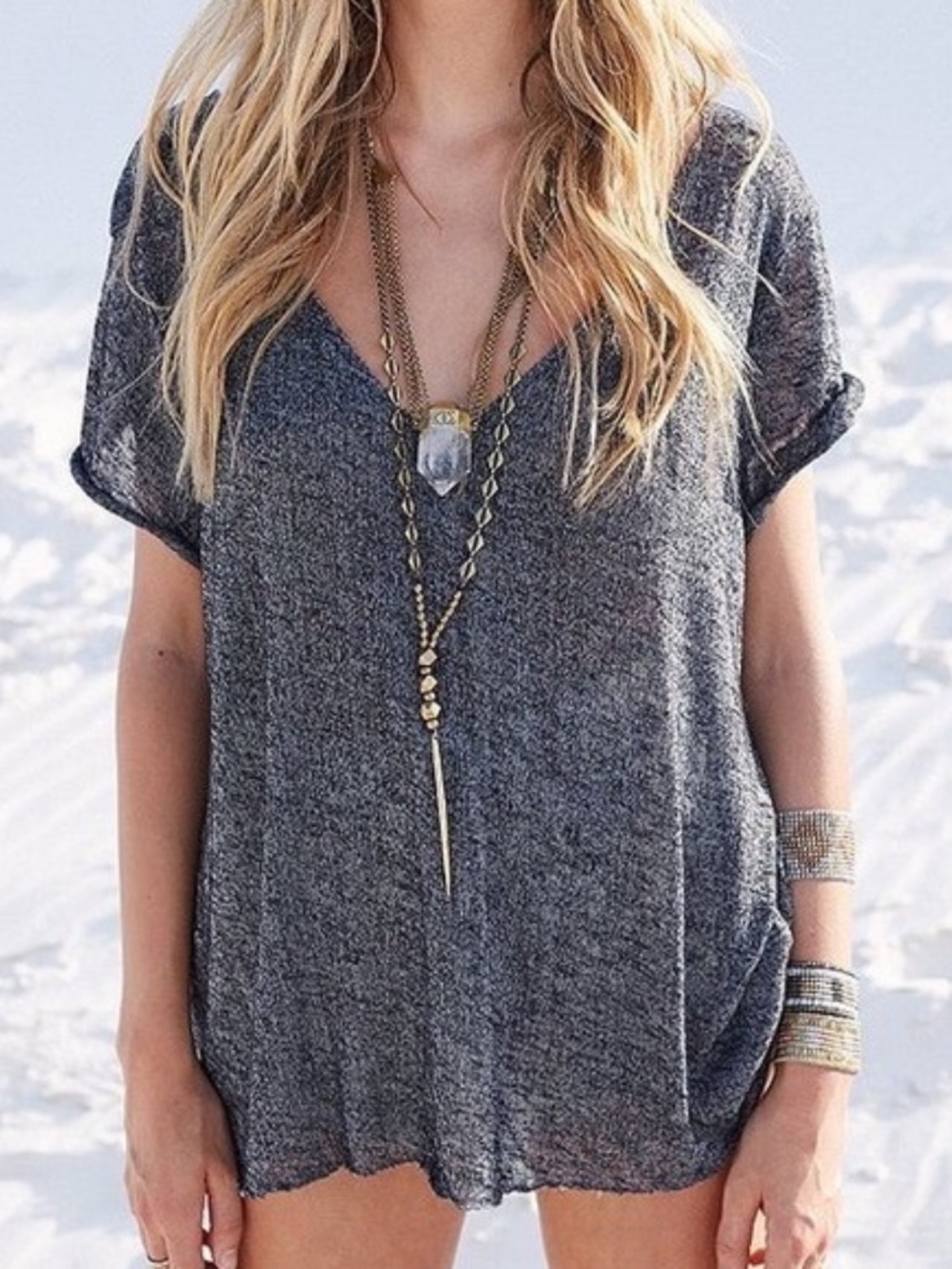 urban outfitters project social t grey top